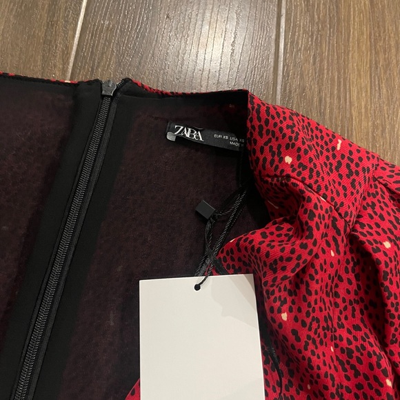 Zara red and black print dress - Picture 3 of 10